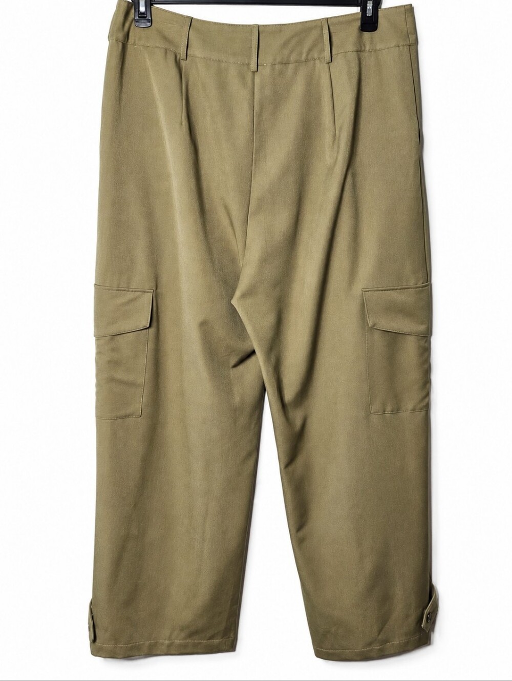 And Now This Women's Plus Size 2X Tan Wide Leg Cargo Pants Pleated Utility - Picture 8 of 15